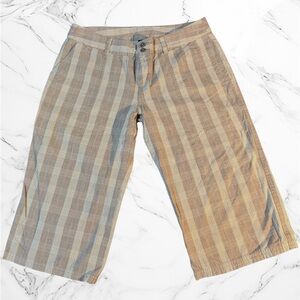 Patagonia Women’s Neutral Plaid Wide Leg Capri Pants Size 8